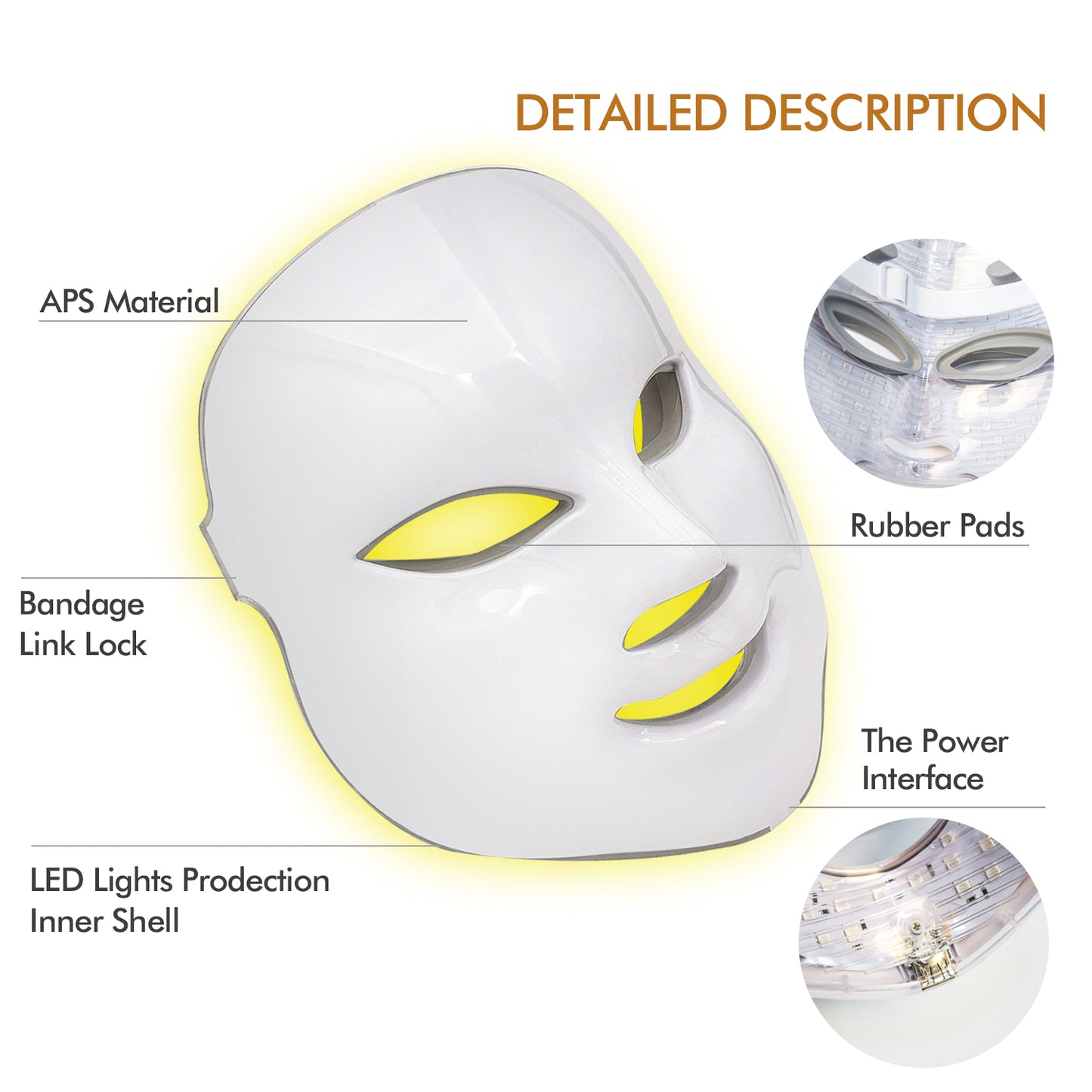 Máscara LED de 7 colores Máscara facial de fotones con luz LED