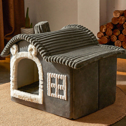 Winter Warm House Villa  Pet Bed