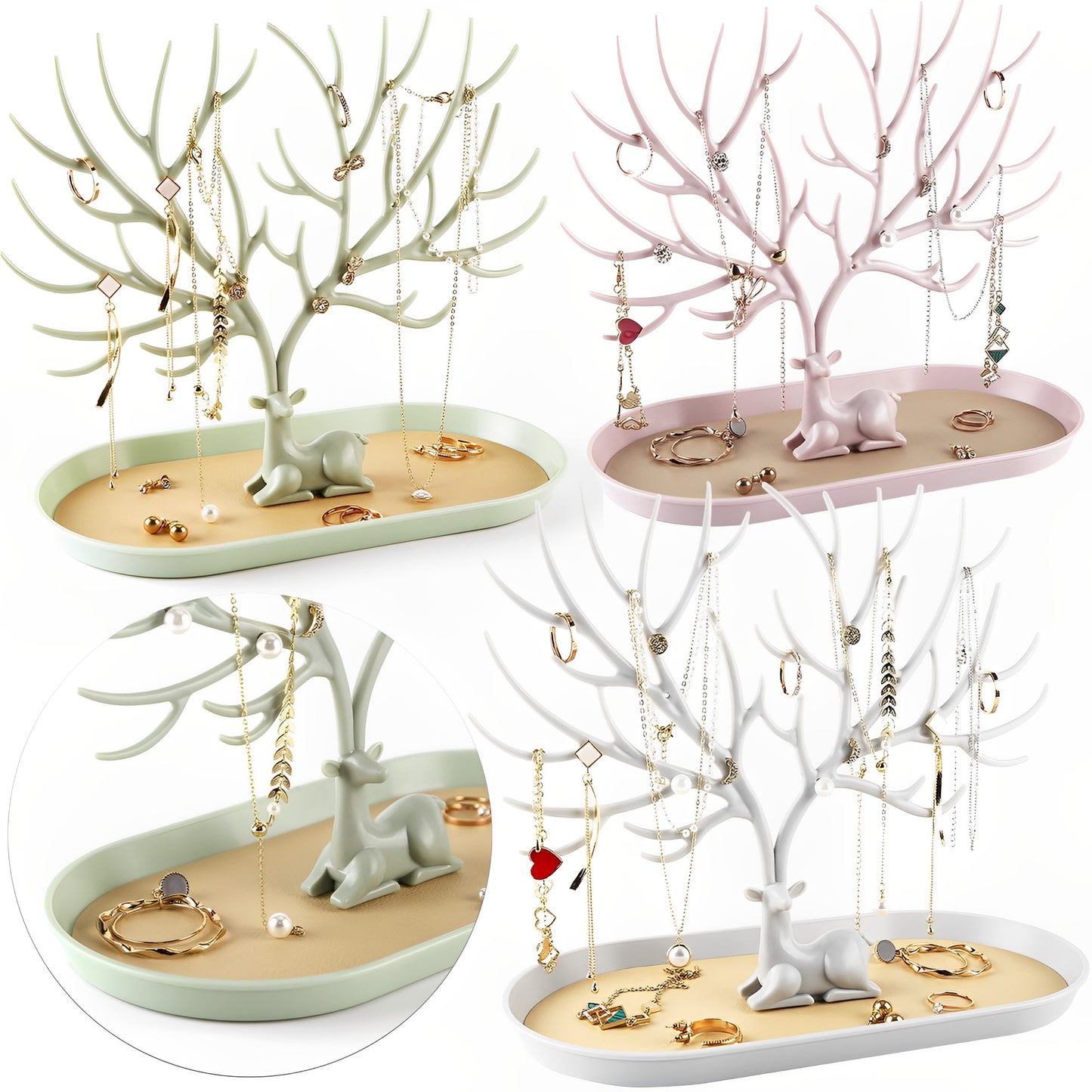 Deer Jewelry, Display Stand Earrings, Necklace, Ring ,Jewelry Display Tray  , Tree Tower Rack Hanging Organizer