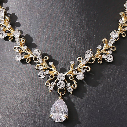 Bridal Rhinestone Zircon Earring Necklace