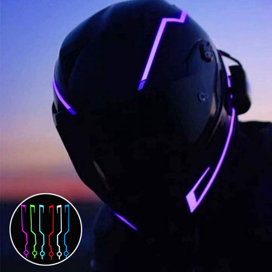 Luz para casco de motocicleta, tira de señal de conducción, Kit duradero intermitente, barra Diy, tira Led para casco, Reflector, película de luz fría