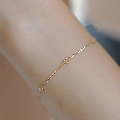 S925 Sterling Silver Plated 14K Gold Thin Bracelet