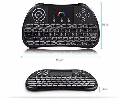 Teclado de control remoto táctil colorido retroiluminado inalámbrico H9