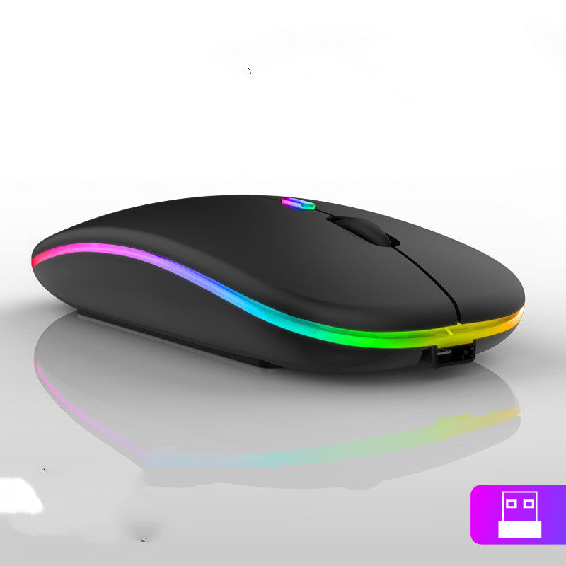 Ultra-thin Wireless Colorful Luminous Charging Mouse
