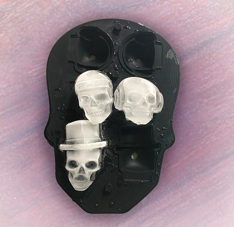 Creative 3D Skull Mold Ice Cube Tray Silicone Mold Soap Candle Mold Sugar Craft Tools Bakeware Chocolate Mold