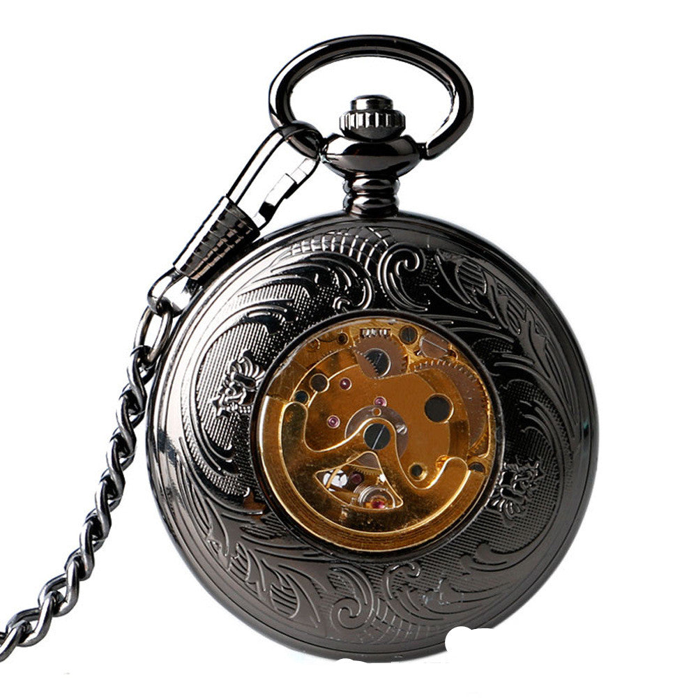 Transparent cover design, automatic mechanical pocket watch