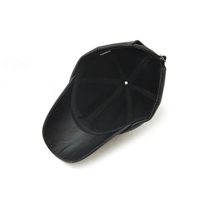 Men's leather baseball cap