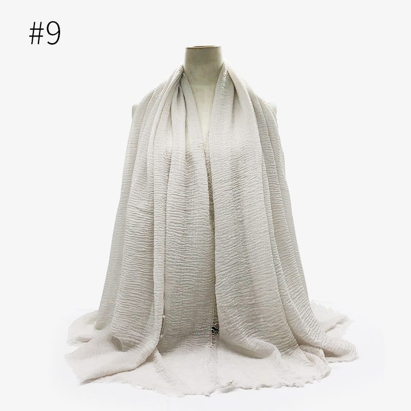 Monochrome Split Wrinkle Scarf Women's Toe Cap Shawl