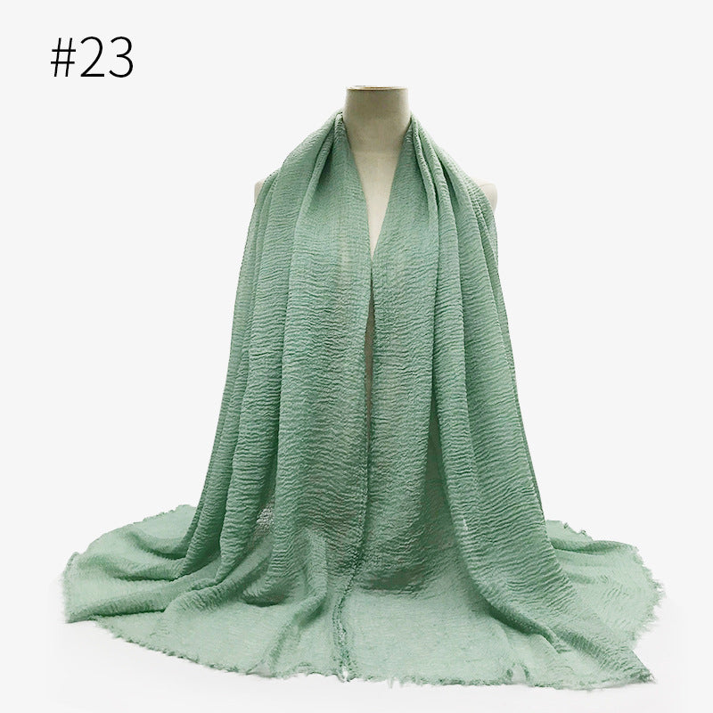 Monochrome Split Wrinkle Scarf Women's Toe Cap Shawl