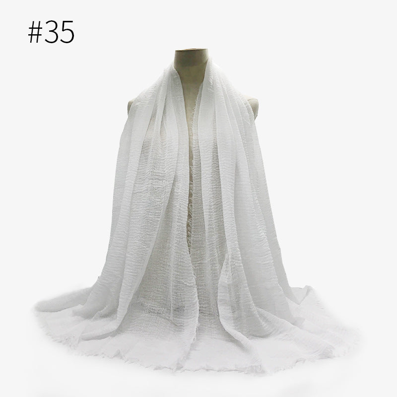 Monochrome Split Wrinkle Scarf Women's Toe Cap Shawl