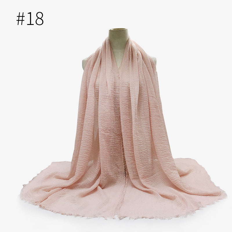 Monochrome Split Wrinkle Scarf Women's Toe Cap Shawl