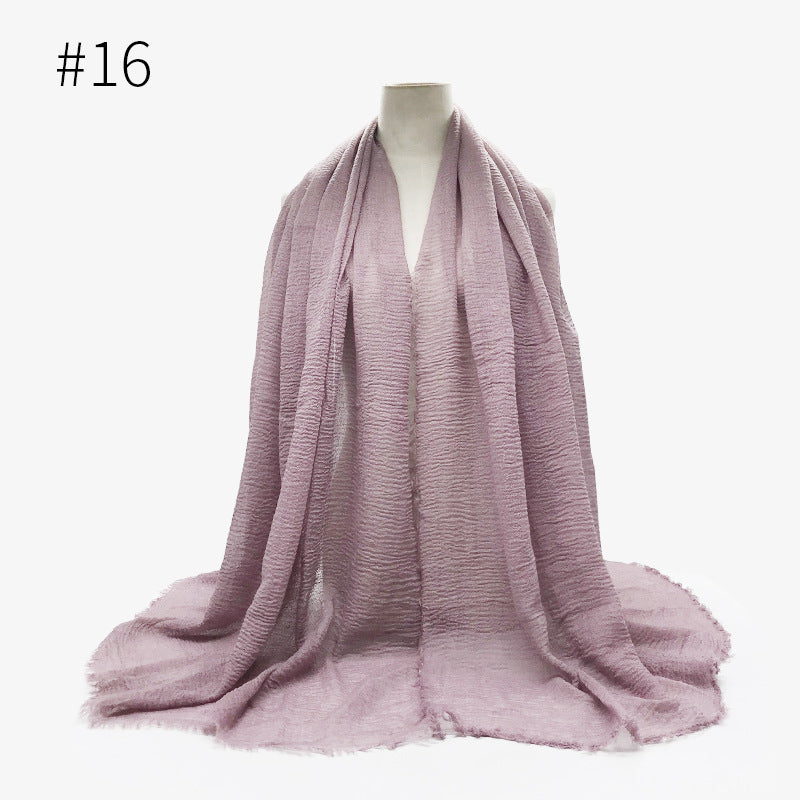 Monochrome Split Wrinkle Scarf Women's Toe Cap Shawl