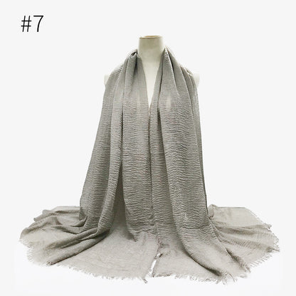 Monochrome Split Wrinkle Scarf Women's Toe Cap Shawl