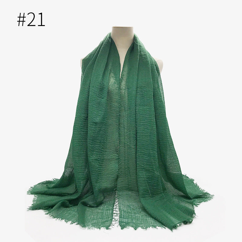 Monochrome Split Wrinkle Scarf Women's Toe Cap Shawl