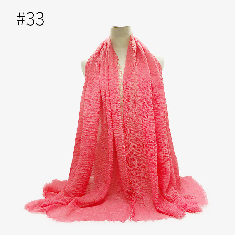 Monochrome Split Wrinkle Scarf Women's Toe Cap Shawl