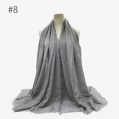 Monochrome Split Wrinkle Scarf Women's Toe Cap Shawl