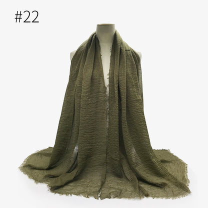 Monochrome Split Wrinkle Scarf Women's Toe Cap Shawl