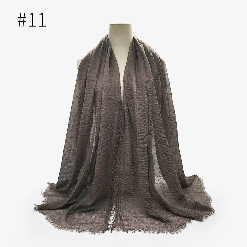 Monochrome Split Wrinkle Scarf Women's Toe Cap Shawl