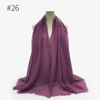 Monochrome Split Wrinkle Scarf Women's Toe Cap Shawl