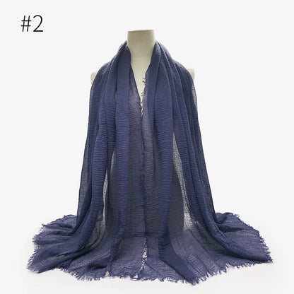 Monochrome Split Wrinkle Scarf Women's Toe Cap Shawl