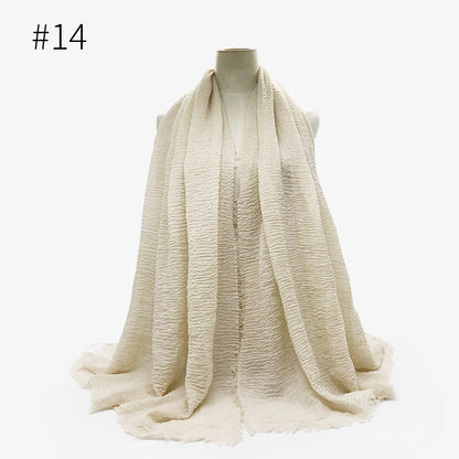 Monochrome Split Wrinkle Scarf Women's Toe Cap Shawl