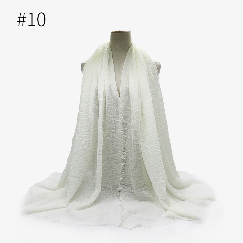 Monochrome Split Wrinkle Scarf Women's Toe Cap Shawl