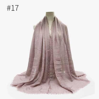 Monochrome Split Wrinkle Scarf Women's Toe Cap Shawl