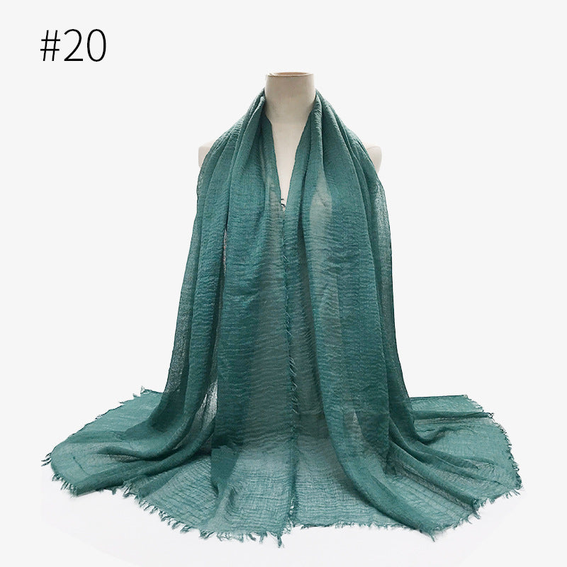 Monochrome Split Wrinkle Scarf Women's Toe Cap Shawl