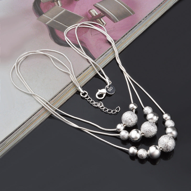 Bead Necklace Jewelry, Electroplating Silver Jewelry