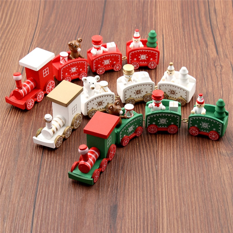 Mini juguetes de tren de madera