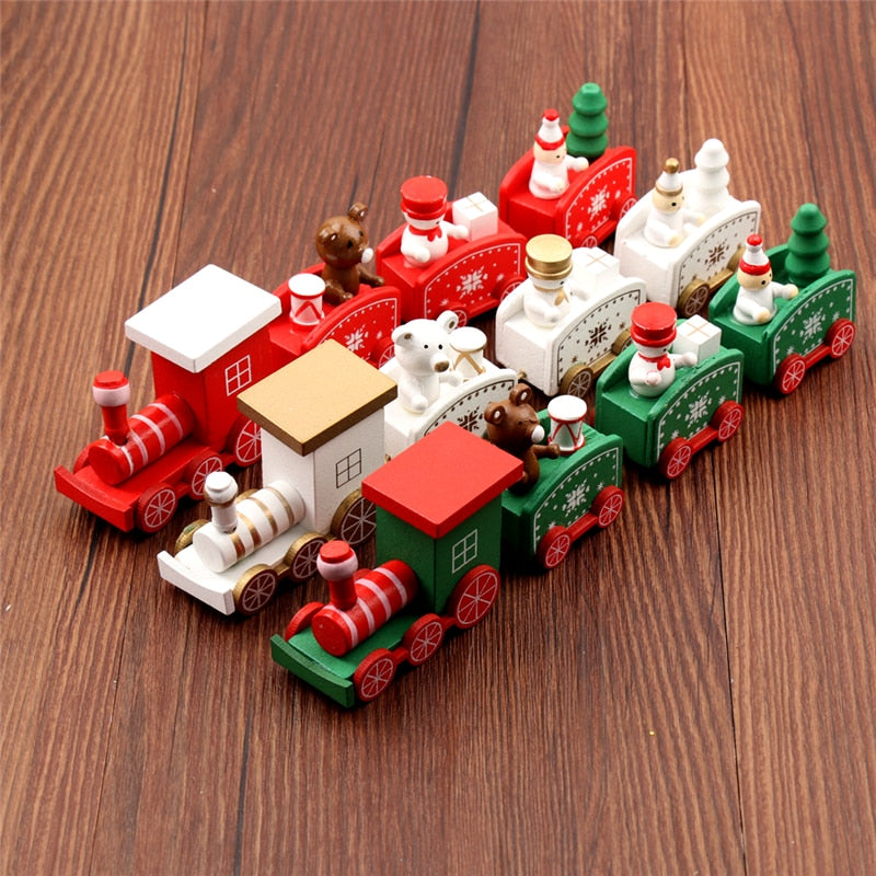 Mini juguetes de tren de madera