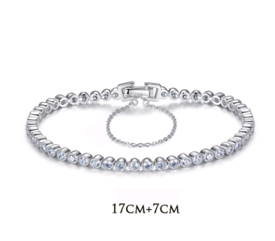 Pulsera de plata de ley S925 con circonita AAA exquisita pulsera de mujer