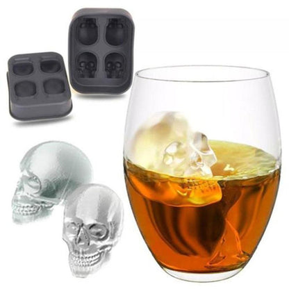 Creative 3D Skull Mold Ice Cube Tray Silicone Mold Soap Candle Mold Sugar Craft Tools Bakeware Chocolate Mold