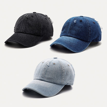 Hole Denim Men And Women General Baseball Caps