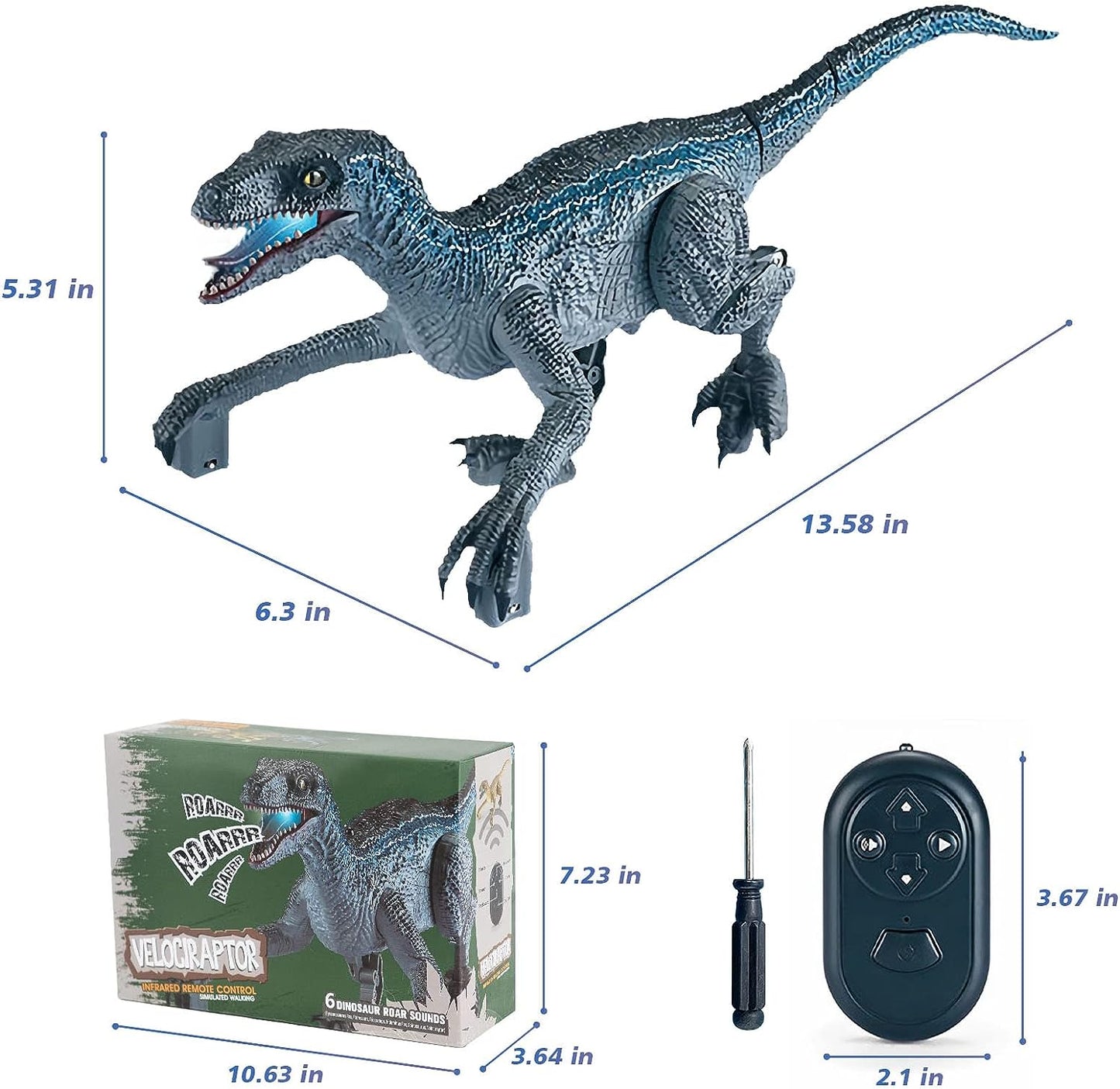 Juguetes De Dinosaurio De Control Remoto, Juguete De Dinosaurio Caminante Eléctrico para Niños, Juguetes Velociraptor Jurásico con Sonidos De Simulación Realistas Y Luz para Regalos para Niños De 3 A 7 Años