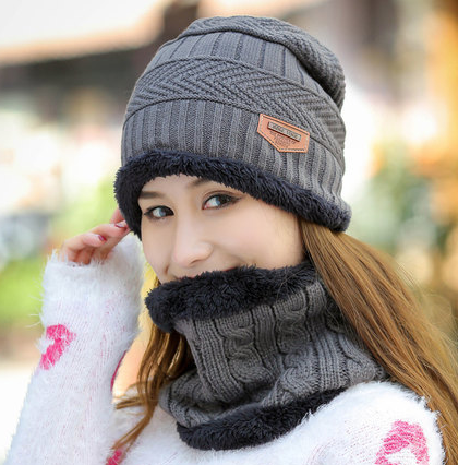 Knit Hat Winter Thick Cap Head Warmer