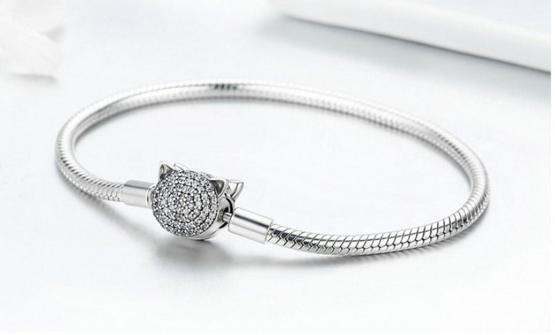 Silver platinum-plated bracelet