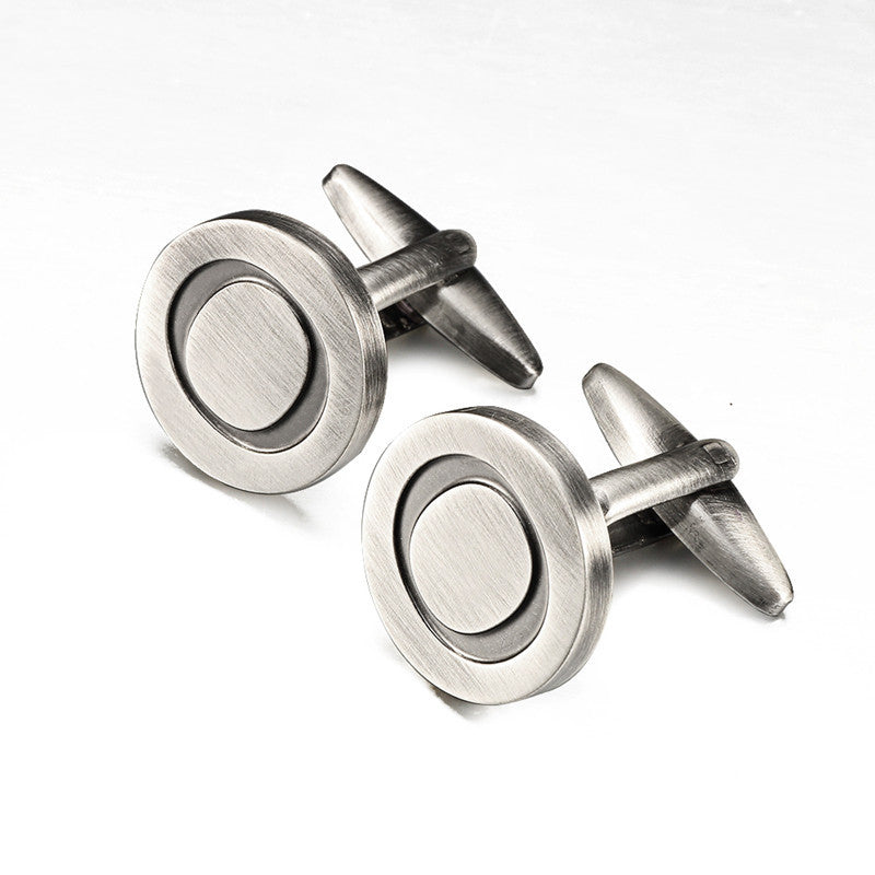 Men's antique silver letters French shirt cufflinks