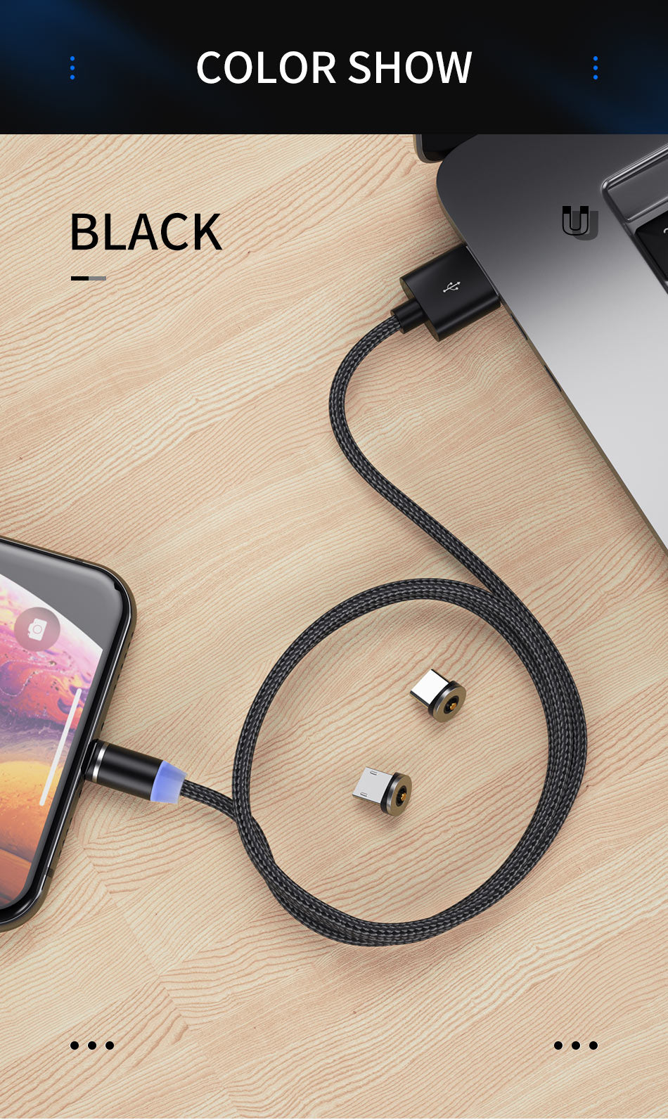 Magnetic USB Cable Fast Charging USB