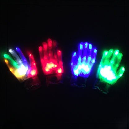 1Pair Chic LED Light Up Skeleton Hand Gloves Halloween Costume Decor