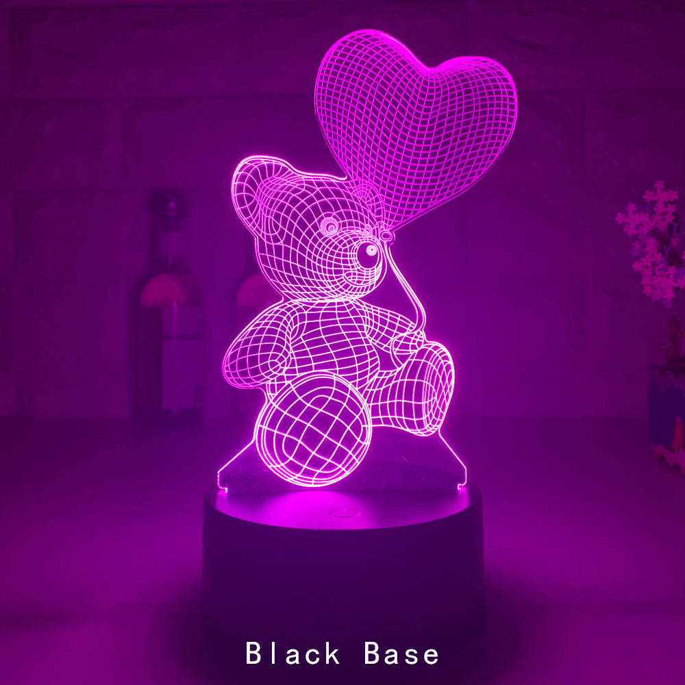 Love Bear Série 3D Luz Criativa Luz Noturna LED Luz Visual