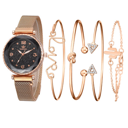 Relojes de mujer cielo estrellado imán hebilla moda pulsera reloj de pulsera