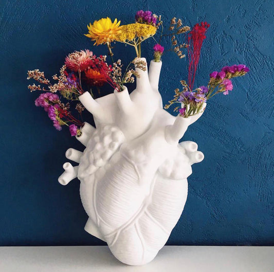 Heart-shaped Dry Vase, Nordic Style, Sculpture, Desktop Home Decoration Flower Pot, Ornament