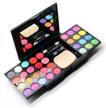 Caja de maquillaje 24 sombras de ojos 8 barras de labios 4 rubores 3 polvos 39 discos de maquillaje de colores bandeja de maquillaje combinada