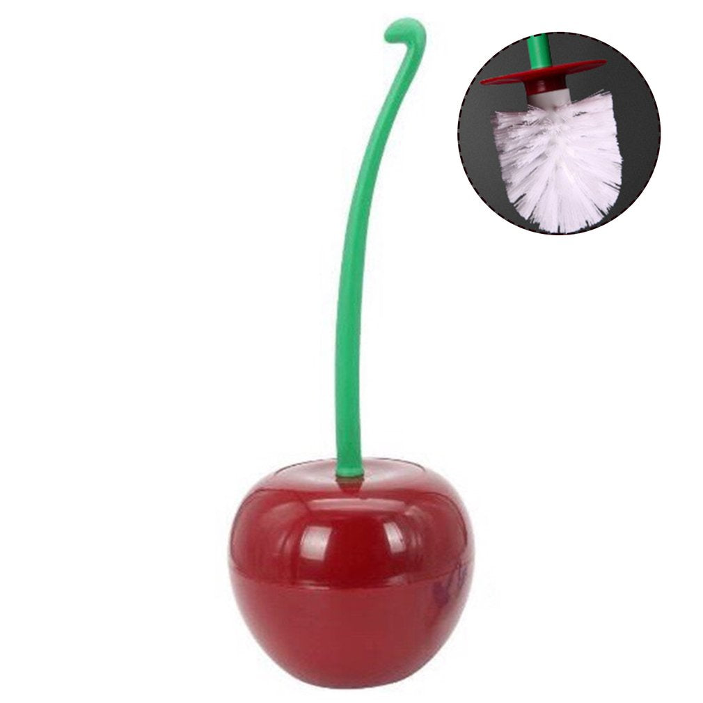 Long Handle Soft Hair Household Toilet Brush Cherry Toilet Brush Creative Plastic Cleaning Brush