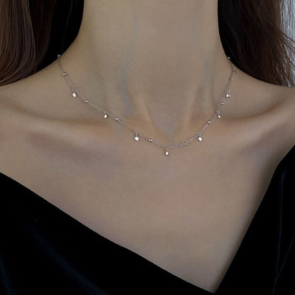 Real 925 Sterling Silver Plated Geometric Round Choker