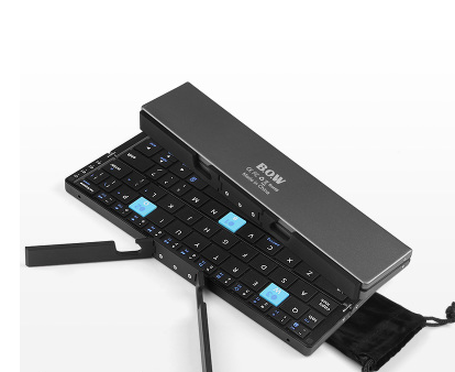 Mini teclado dobrável sem fio Bluetooth com três