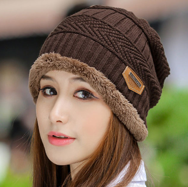 Knit Hat Winter Thick Cap Head Warmer