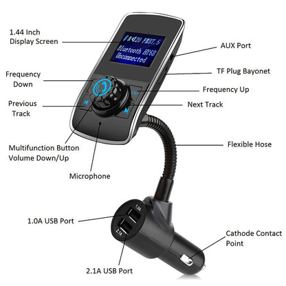 Coche Bluetooth Mp3 Transmisor FM para coche Tarjeta de reproductor Mp3 Bluetooth para coche