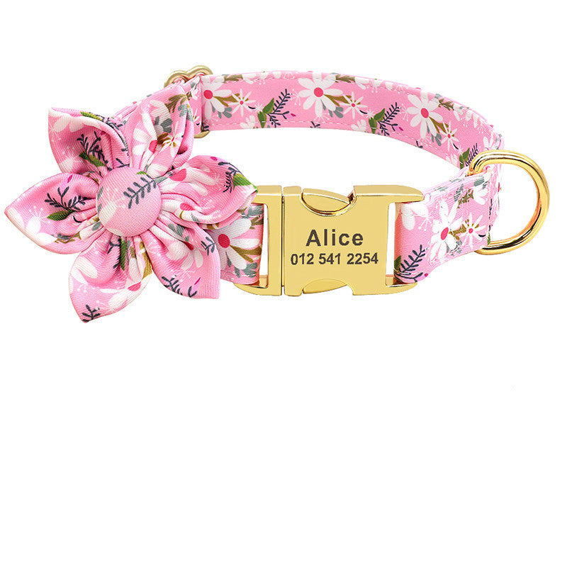 Collar de perro impreso a la moda, Collar de nailon personalizado para perro, collares personalizados para cachorros y gatos, collares con etiqueta de identificación grabada, accesorios para perros